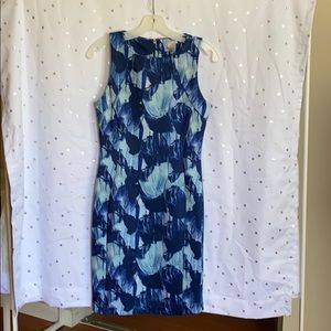 Blue and Royal blue printed style dress